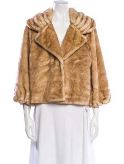Pre-owned Donna Salyers Faux Fur Faux Fur Jacket In Neutral
