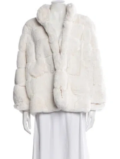 Pre-owned Donna Salyers Faux Fur Faux Fur Jacket In Neutral
