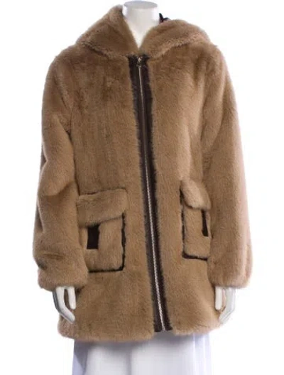 Pre-owned Donna Salyers Faux Fur Jacket In Brown