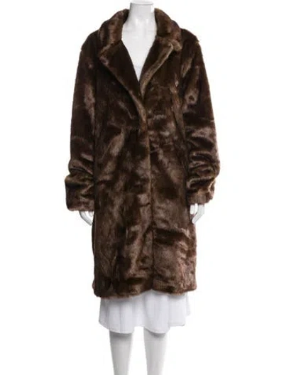 Pre-owned Donna Salyers Faux Fur Jacket In Brown