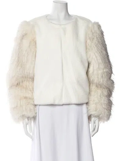 Pre-owned Donna Salyers Faux Fur Jacket W/ Tags In Neutral