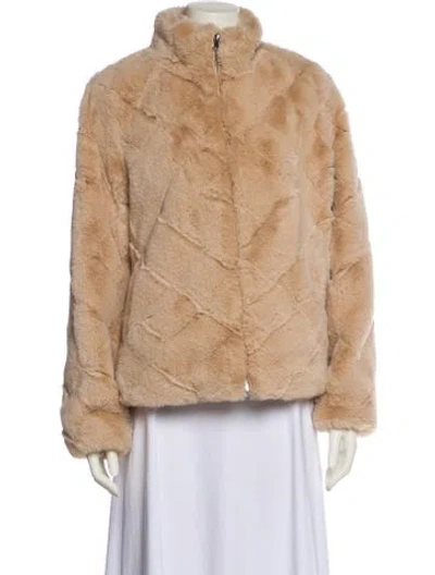 Pre-owned Donna Salyers Faux Fur Jacket W/ Tags In Neutral