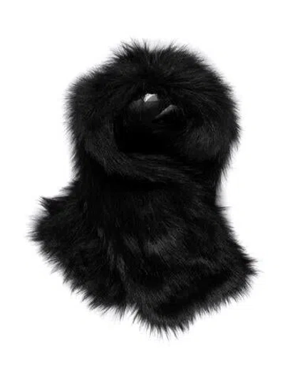 Pre-owned Donna Salyers Faux Fur Scarf In Black