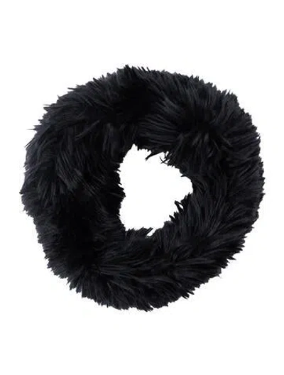 Pre-owned Donna Salyers Faux Fur Scarf In Black
