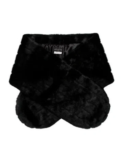 Pre-owned Donna Salyers Faux Fur Scarf In Black
