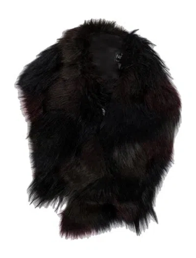 Pre-owned Donna Salyers Faux Fur Scarf In Brown