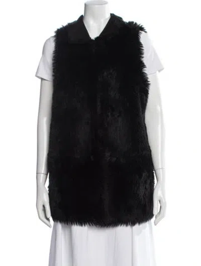 Pre-owned Donna Salyers Faux Fur Vest In Black