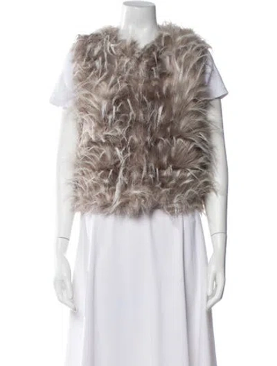 Pre-owned Donna Salyers Faux Fur Vest In Multi