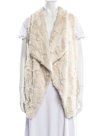 Pre-owned Donna Salyers Faux Fur Vest In Neutral