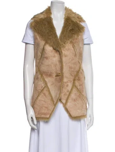 Pre-owned Donna Salyers Faux Fur Vest In Neutral