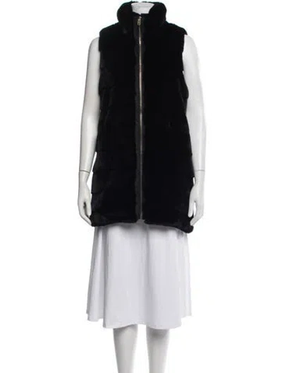 Pre-owned Donna Salyers Faux Fur Vest W/ Tags In Black