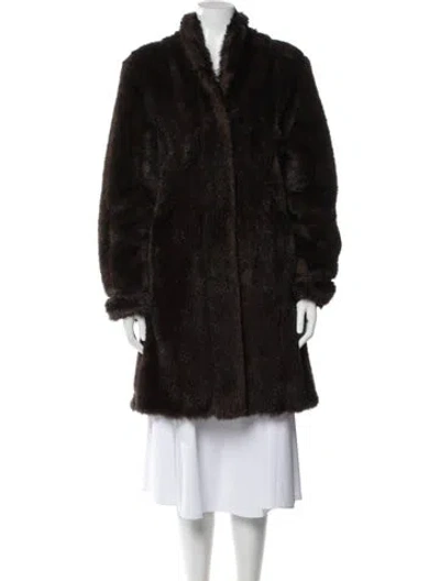Pre-owned Donna Salyers Fur Coat In Brown
