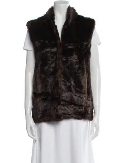 Pre-owned Donna Salyers Fur Jacket In Brown