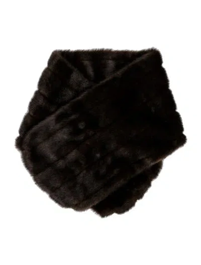 Pre-owned Donna Salyers Fur Scarf In Brown