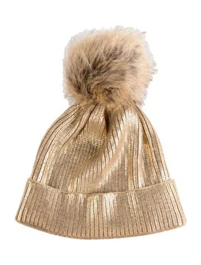 Pre-owned Donna Salyers Gold Knit Beanie W/tags