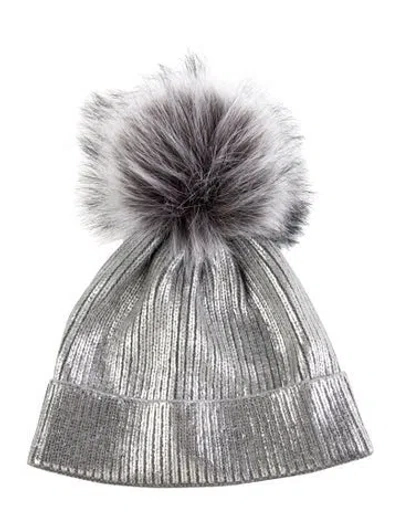 Pre-owned Donna Salyers Knitted Beanie W/tags In Grey/metallic