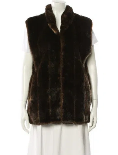 Pre-owned Donna Salyers Vest In Brown