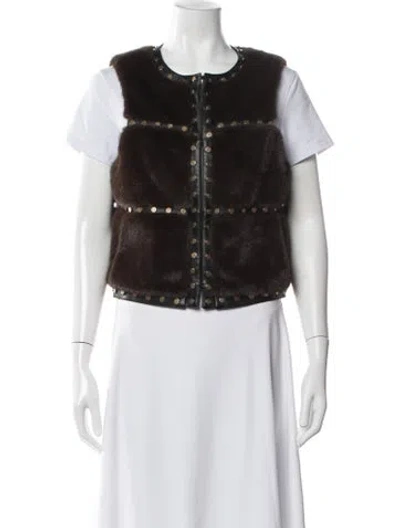 Pre-owned Donna Salyers Vest In Brown