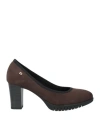 Donna Serena Woman Pumps Dark Brown Size 8 Textile Fibers In Brown