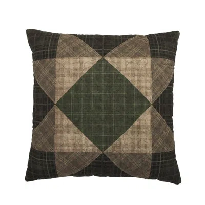 Donna Sharp Antique Pine Sawtooth Quilted Decor Pillow In Black;brown;green;beige;ivory;tan