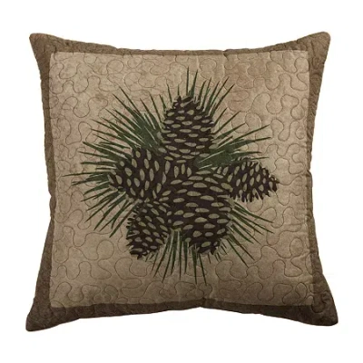 Donna Sharp Antique Pine Square Throw Pillow In Brown