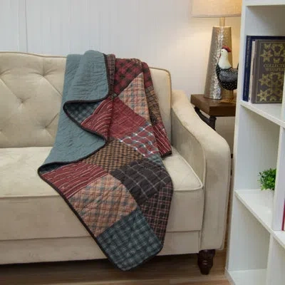 Donna Sharp Appalachia Plaid Pieced Cotton Quilted Throw In Multi