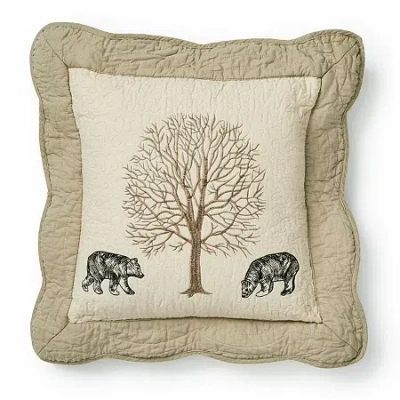 Donna Sharp Bear Creek Cotton Square Throw Pillow In Sand