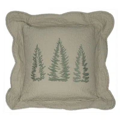 Donna Sharp Bear Creek Cotton Throw Pillow In Brown;green