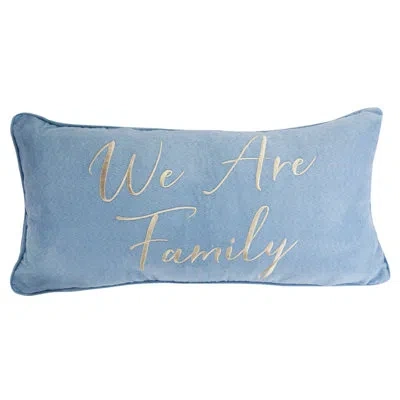 Donna Sharp Bear Hill Family Embroidered Velvette Decor Pillow In Blue;silver
