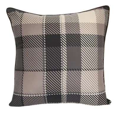 Donna Sharp Bear Hill Plaid Decor Pillow In Black;brown;white;beige;tan