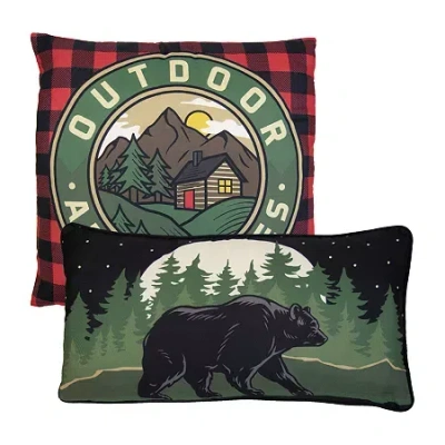 Donna Sharp Bear Mountain 2-pc. Square Throw Pillow In Black