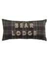 Donna Sharp Bear Panels Plaid Decorative Pillow, 11" X 22" In Multi