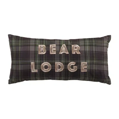Donna Sharp Bear Panels Plaid Rectangular Throw Pillow In Multi