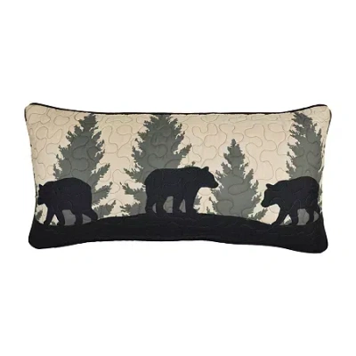Donna Sharp Bear Walk Plaid Rectangular Throw Pillow In Black