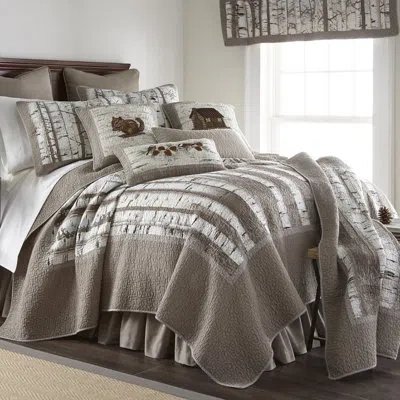 Donna Sharp Birch Forest Cotton Quilt Collection In Brown;white;gray;ivory