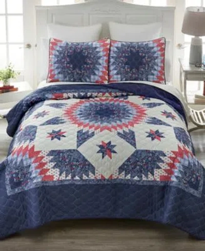 Donna Sharp Bluefield Star Floral 3 Pc. Quilt Sets In Multi