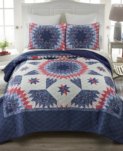 Donna Sharp Bluefield Star Floral 3-pc. Quilt Set, Queen