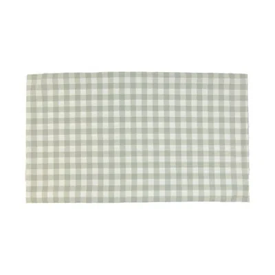 Donna Sharp Botanical Buffalo Check Decorative Pillow Cover In White;green