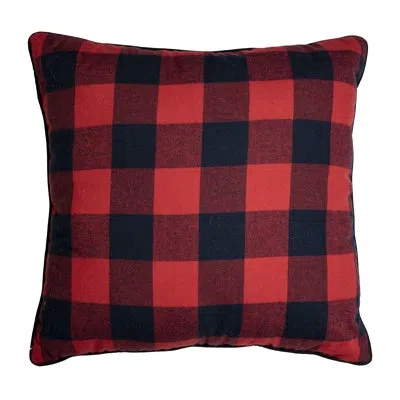 Donna Sharp Buffalo Check Flannel Reversible Decor Pillow In Black;white;red