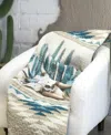 Donna Sharp Cacti Southwest Quilted Throw In Blue
