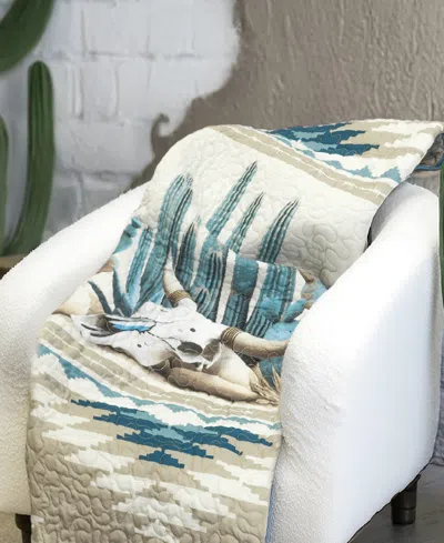 Donna Sharp Cacti Reversible Throw, 50" X 60" In Blue