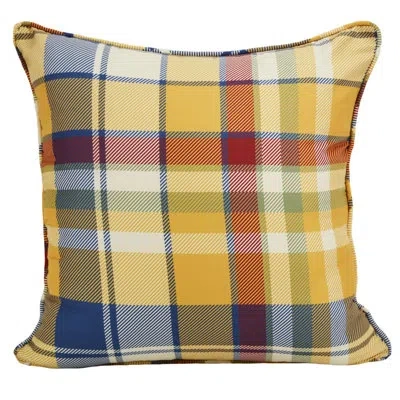 Donna Sharp Chesapeake Plaid Decor Pillow In Blue;green;red;yellow;ivory