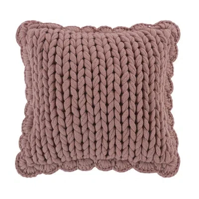 Donna Sharp Chunky Knit 14" Throw Pillow In Mauve