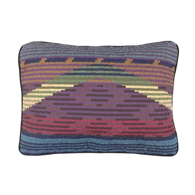 Donna Sharp Colorful Texas Quilted Southwest Standard Sham In Blue;brown;green;red;purple;gold;tan;tea
