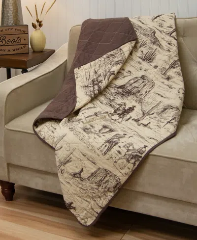 Donna Sharp Cowboy Cotton Reversible Throw, 50" X 60" In Brown