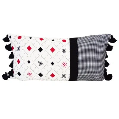 Donna Sharp Dawson Tassels Deco Pillow In Black;white;red