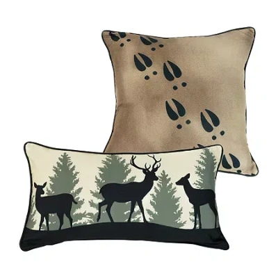 Donna Sharp Deer Tracks 2-pc. Square Throw Pillow In Black
