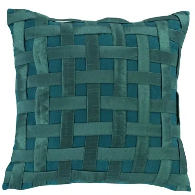 Donna Sharp Dizzy Teal Blue Crosshatch Decor Pillow