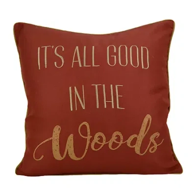 Donna Sharp Good In The Woods Square Throw Pillow In Red