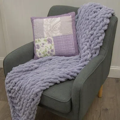 Donna Sharp Lavender Rose Cotton Quilted Pieced Cotton Decor Pillow In Green;purple;ivory